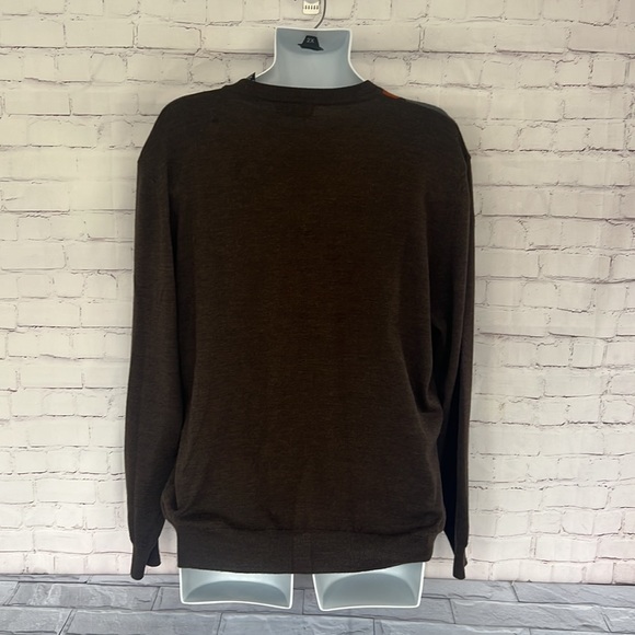 Valda By Toscano Italian merino wool & Acrylic argyle brown sweater size XL - Picture 5 of 10